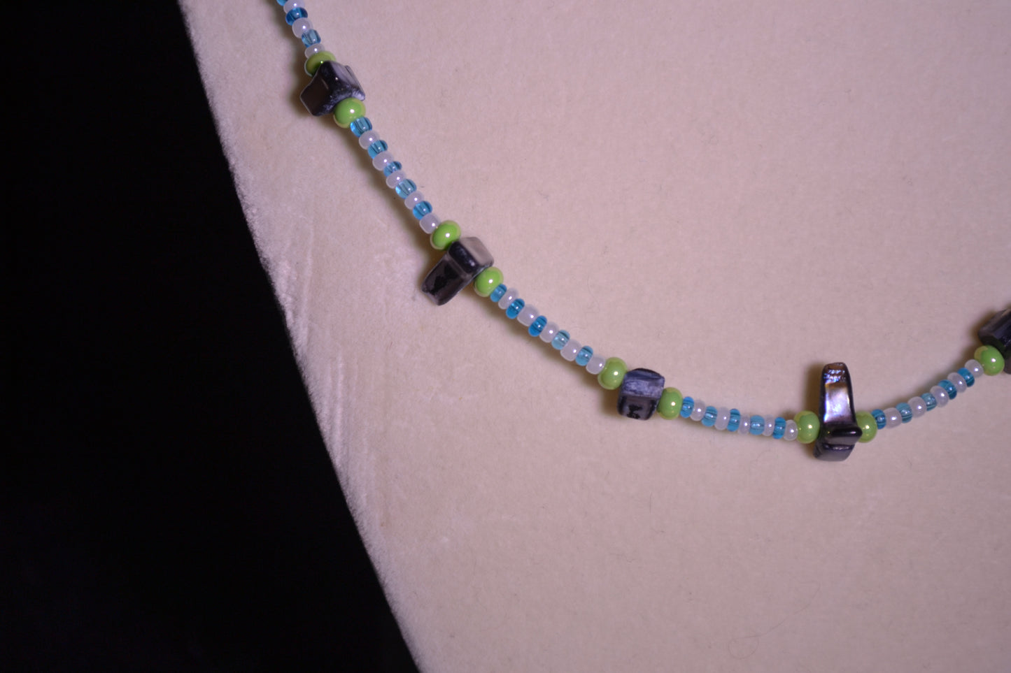 Glass and Abalone style beaded necklace