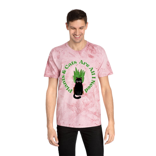 Plants & Cats Are All I Need Unisex Color Blast T-Shirt