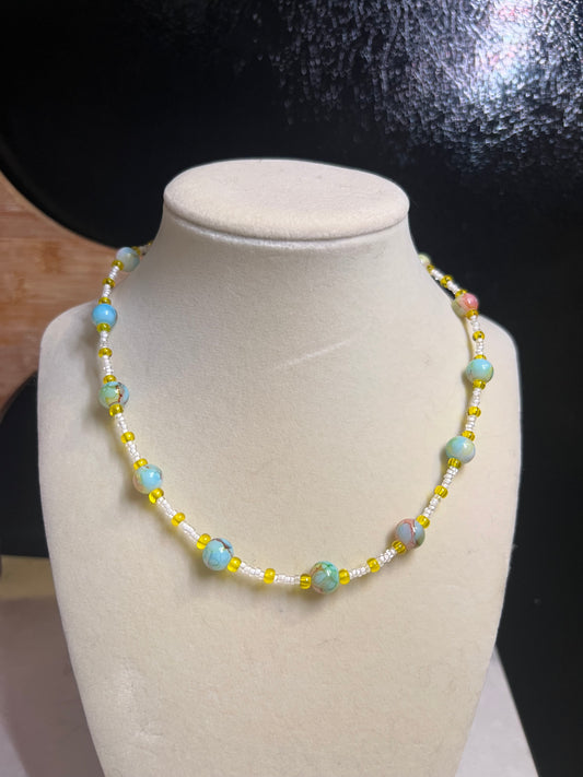 Confetti glass bead necklace