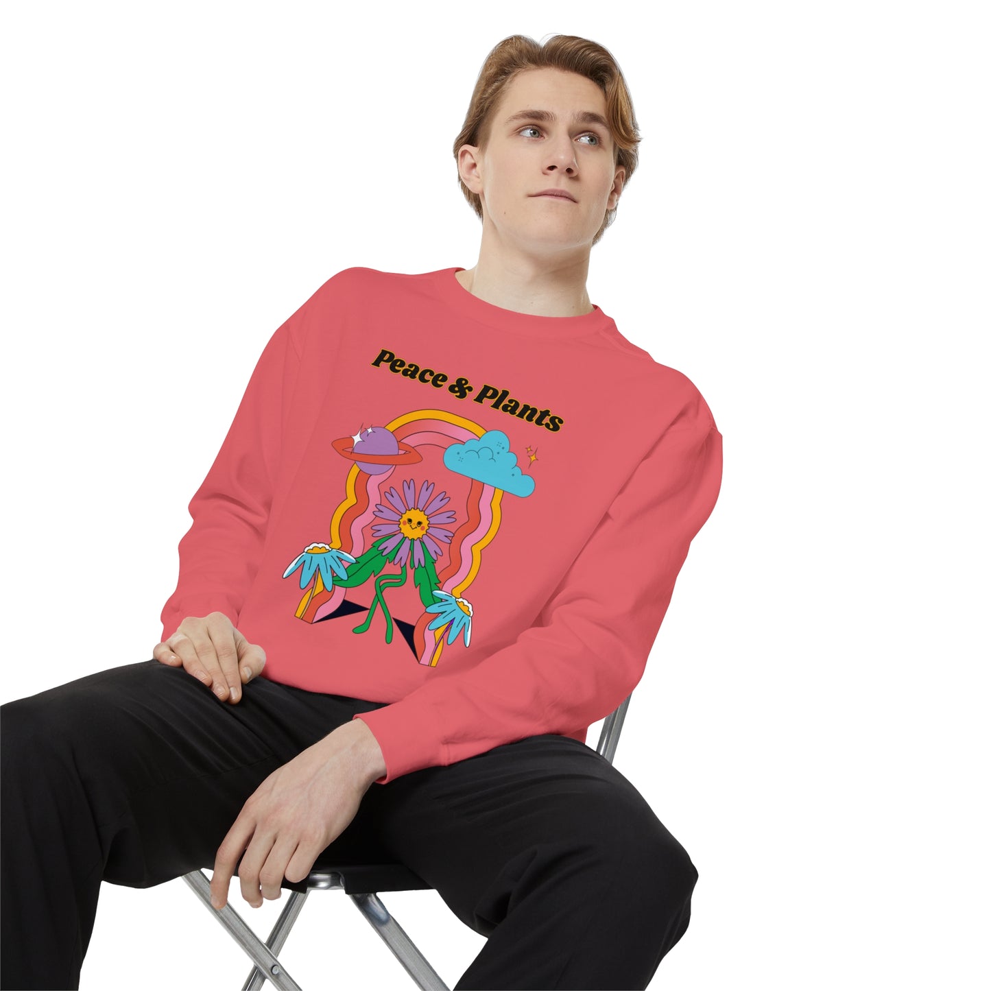 Peace & Plants Garment-Dyed Sweatshirt