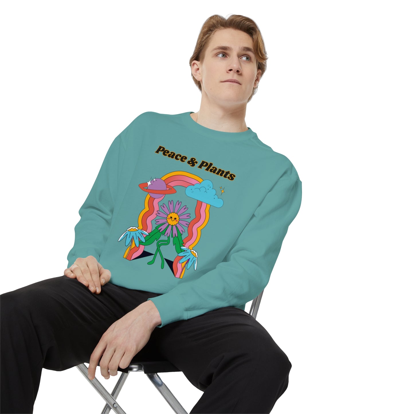 Peace & Plants Garment-Dyed Sweatshirt