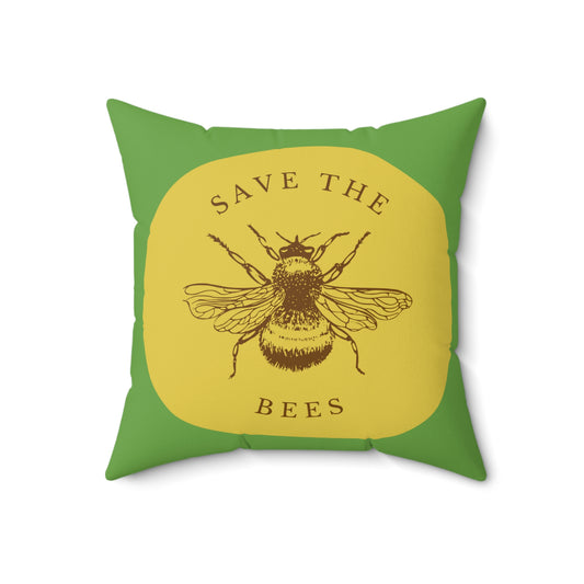 Save The Bees Spun Polyester Square Pillow