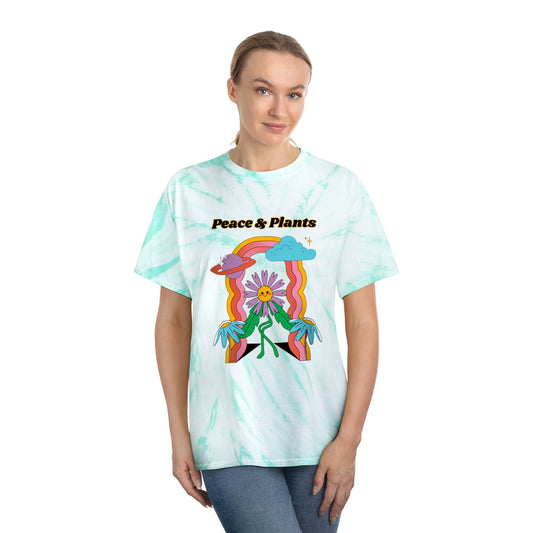 Peace & Plants Tie-Dye Tee, Cyclone