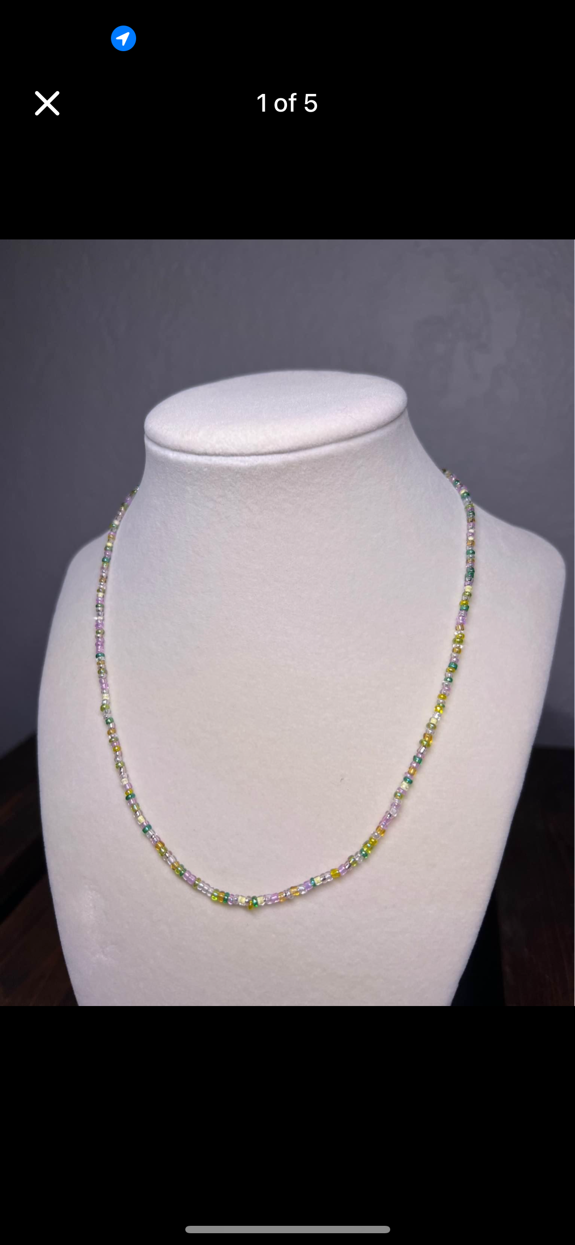 Randomized colors glass bead necklace