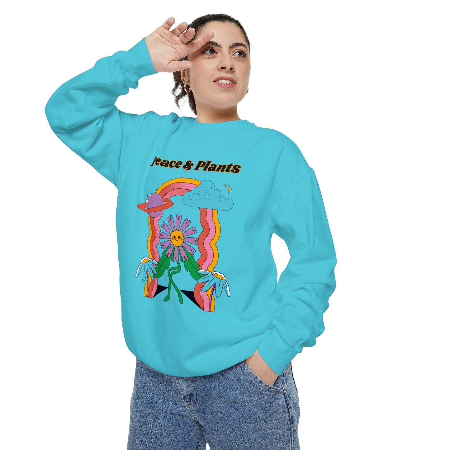 Peace & Plants Garment-Dyed Sweatshirt