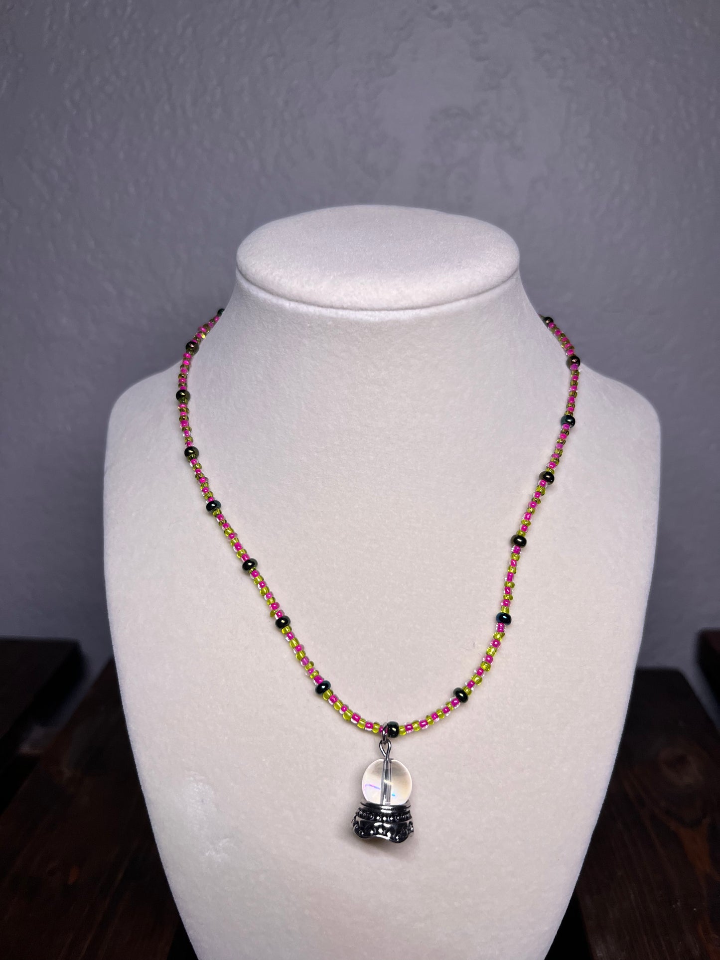 Crystal ball beaded necklace