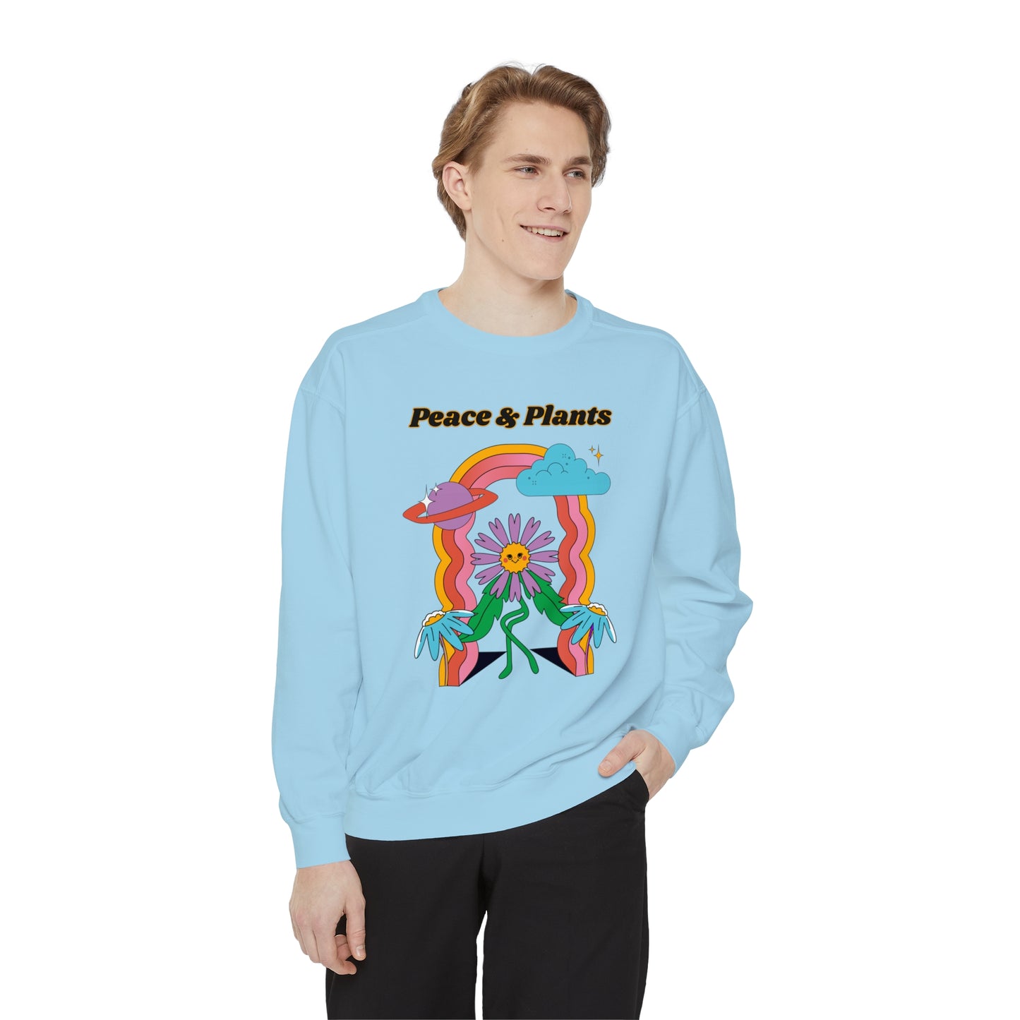 Peace & Plants Garment-Dyed Sweatshirt