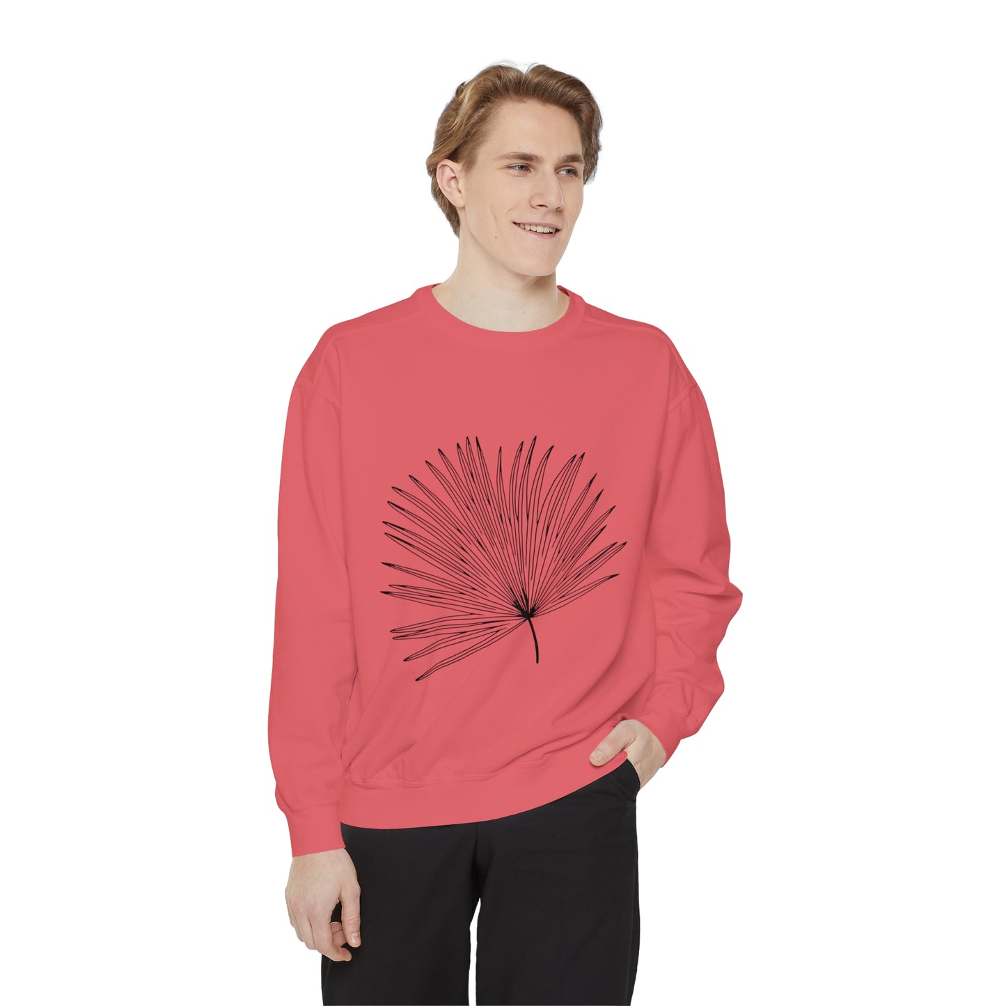 Palm Leaf Unisex Garment-Dyed Crewneck