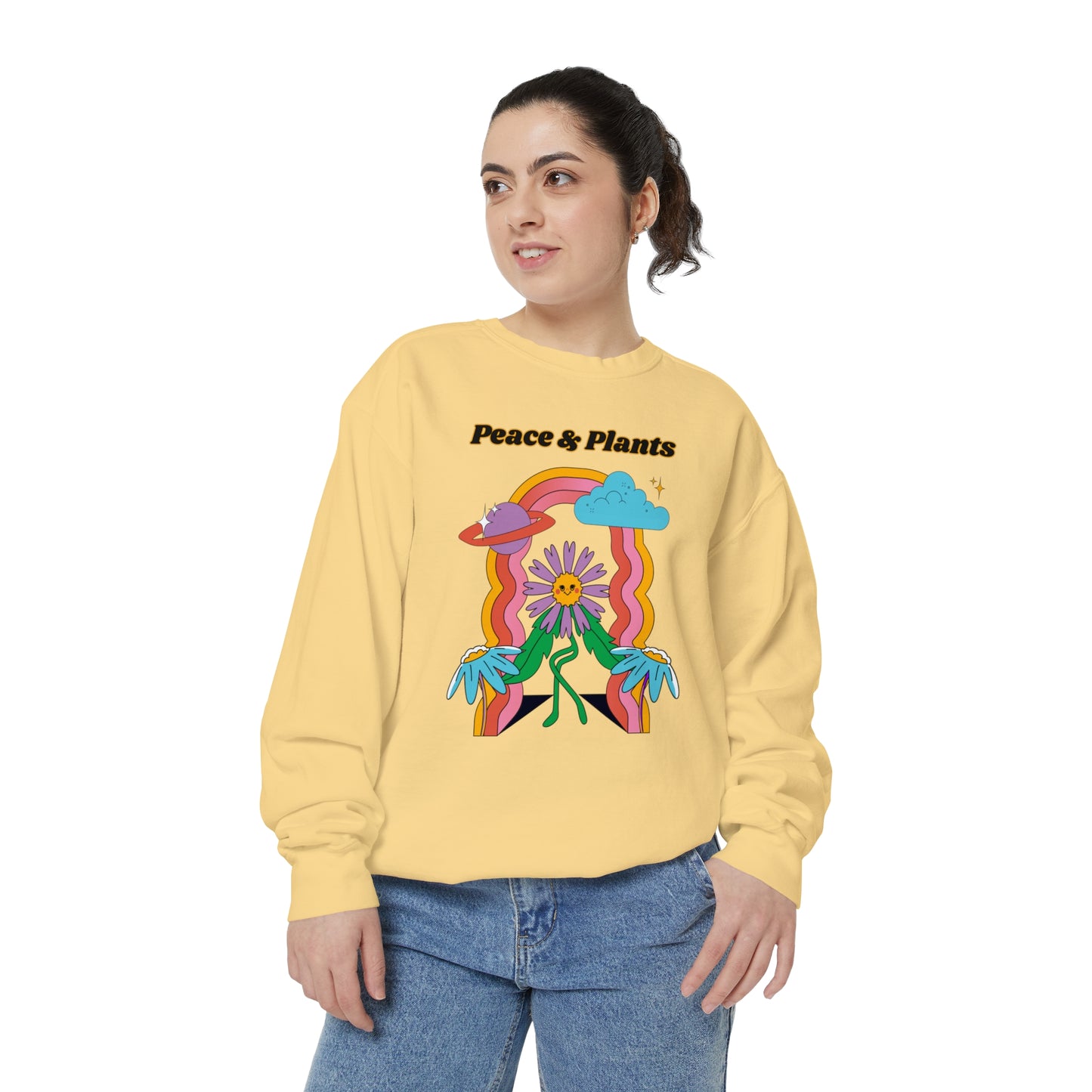 Peace & Plants Garment-Dyed Sweatshirt