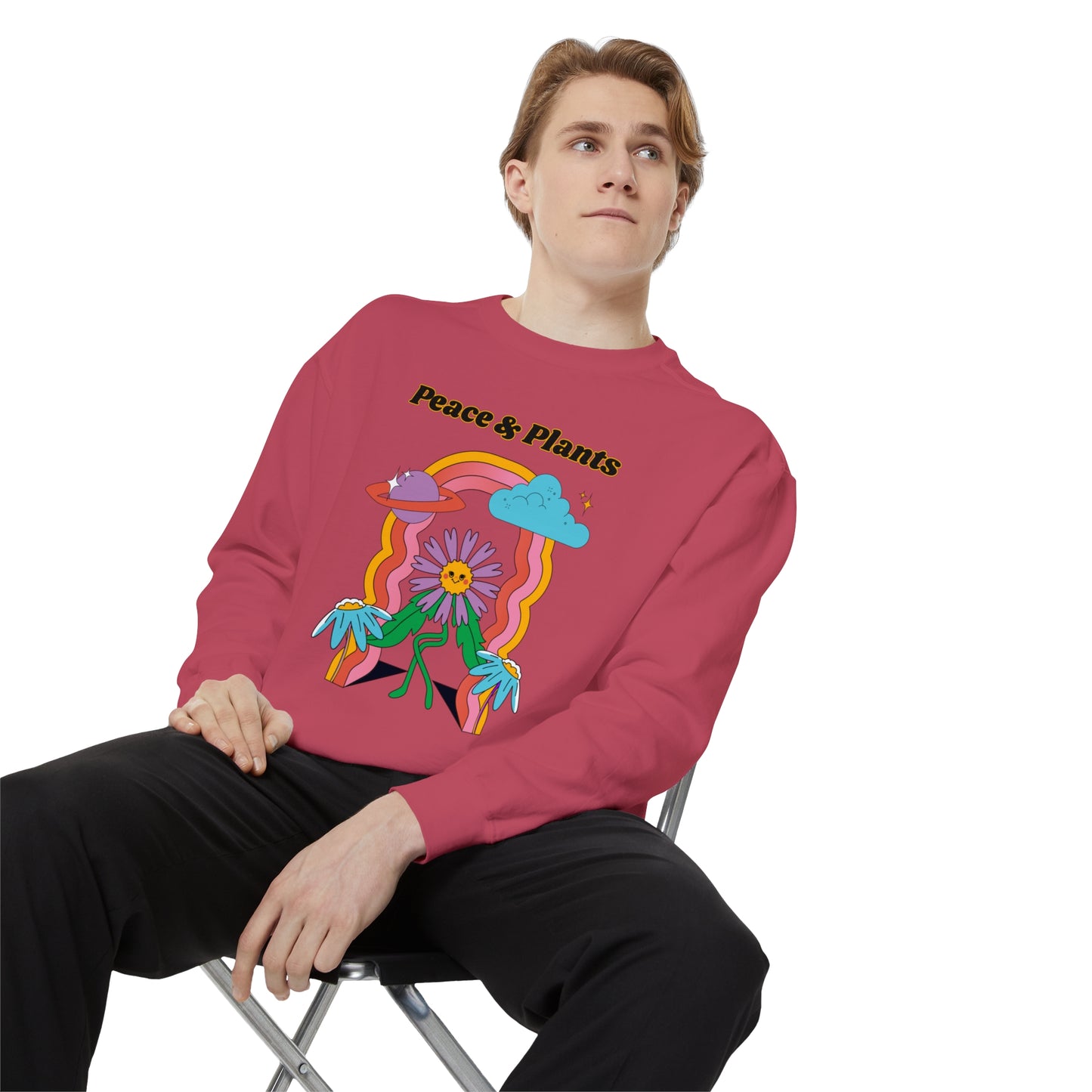 Peace & Plants Garment-Dyed Sweatshirt