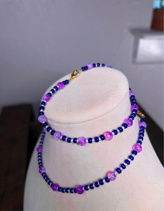 Purple necklace and bracelet set