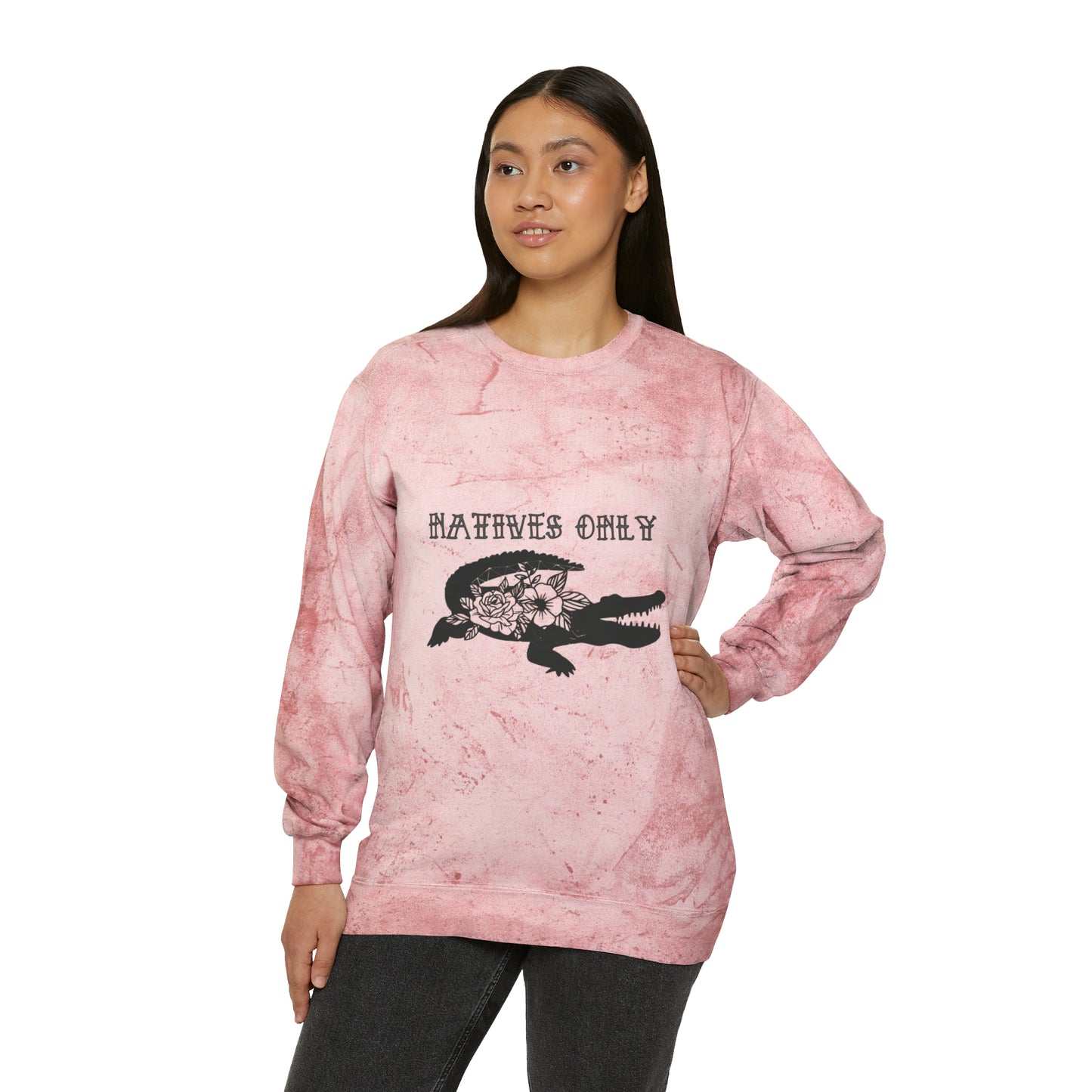 Natives Only Alligator Unisex Color Blast Crewneck Sweatshirt