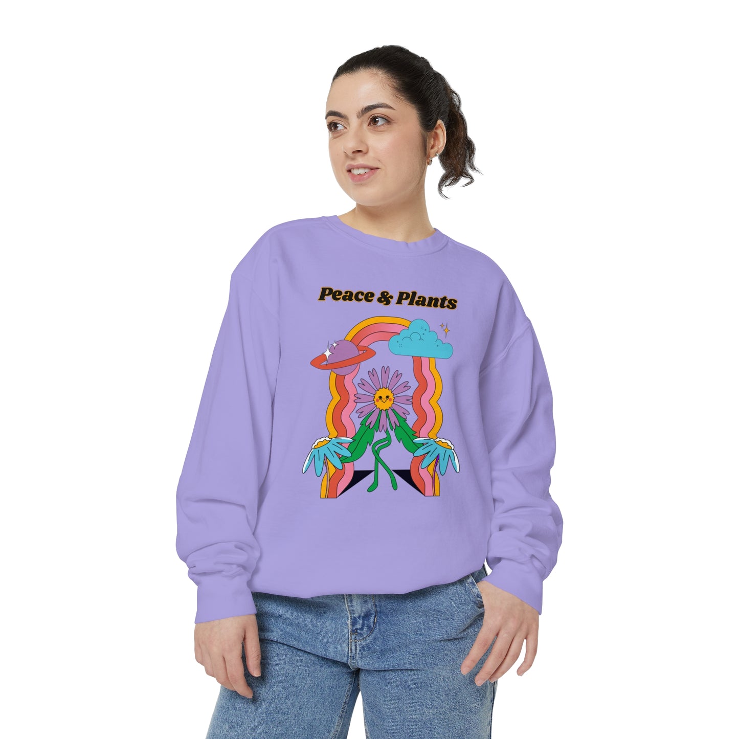 Peace & Plants Garment-Dyed Sweatshirt