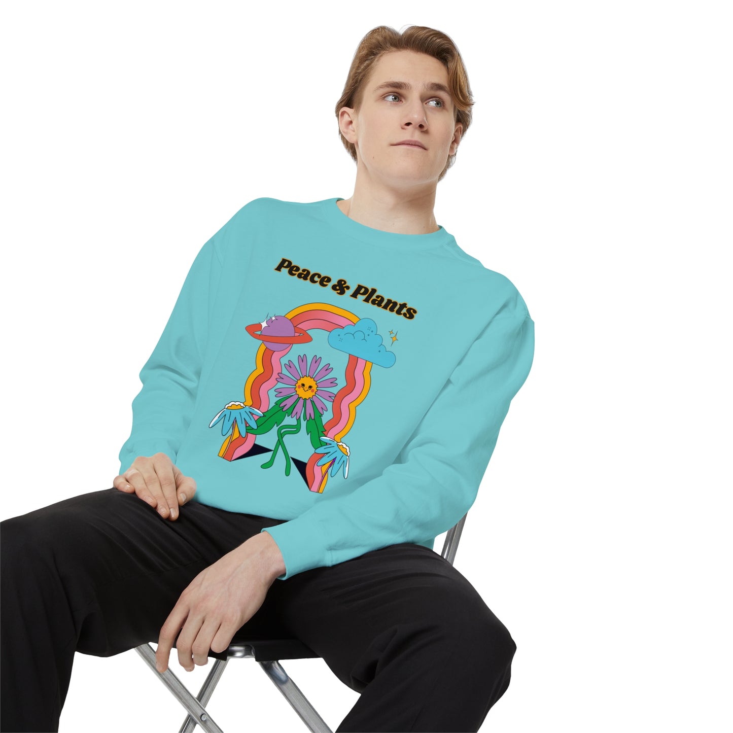 Peace & Plants Garment-Dyed Sweatshirt