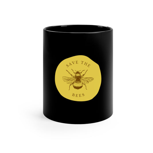 Save The Bees Black Mug