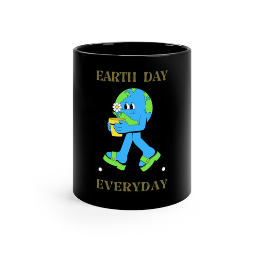 Earth Day Everyday Black Mug
