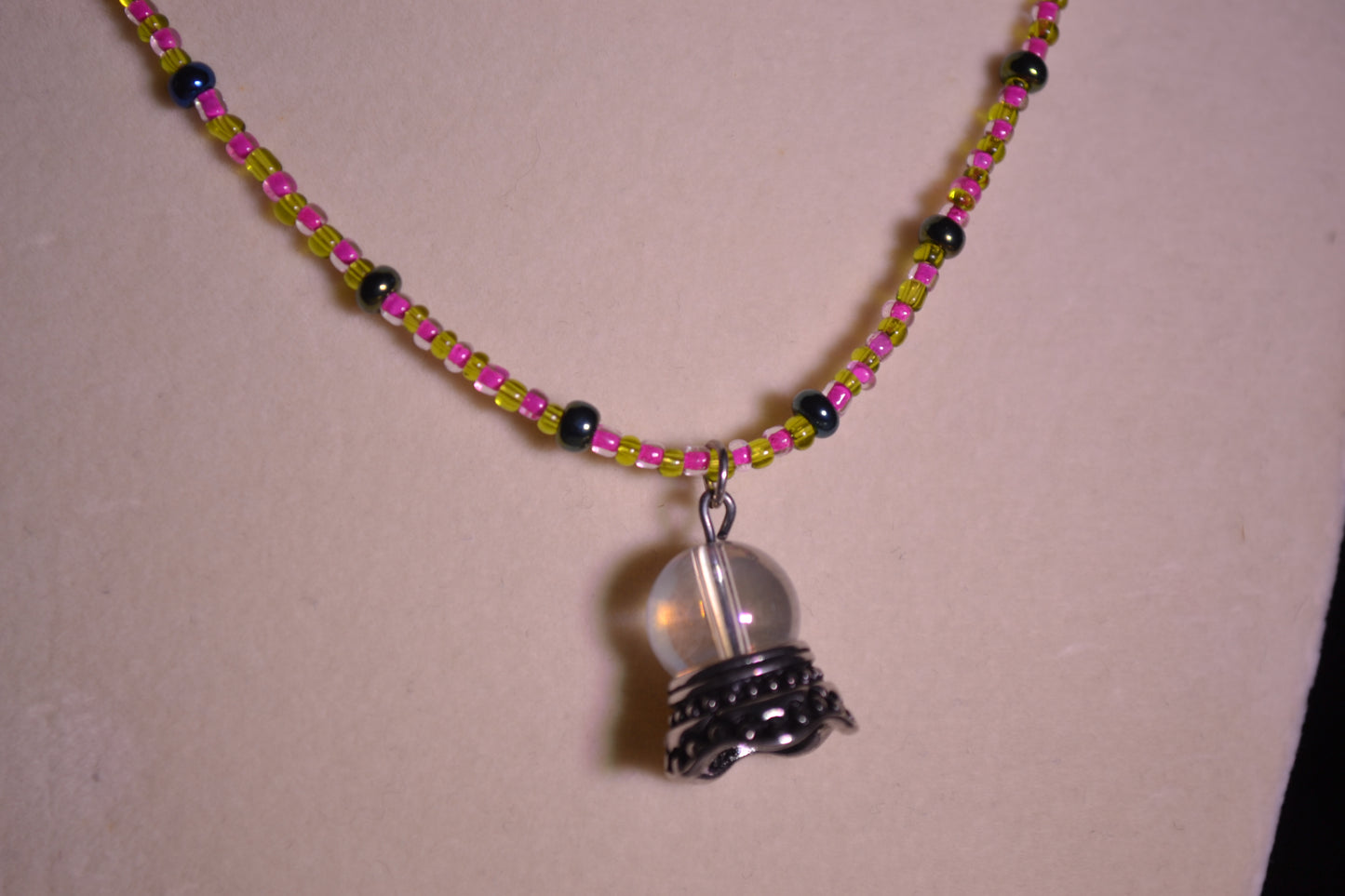Crystal ball beaded necklace