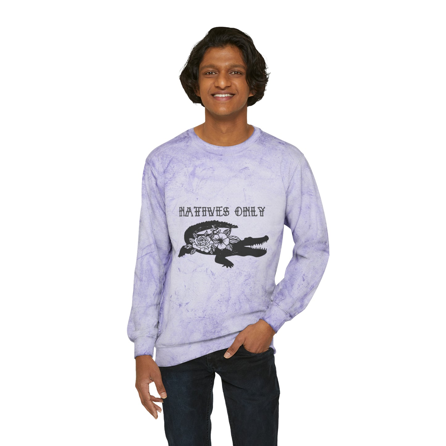 Natives Only Alligator Unisex Color Blast Crewneck Sweatshirt