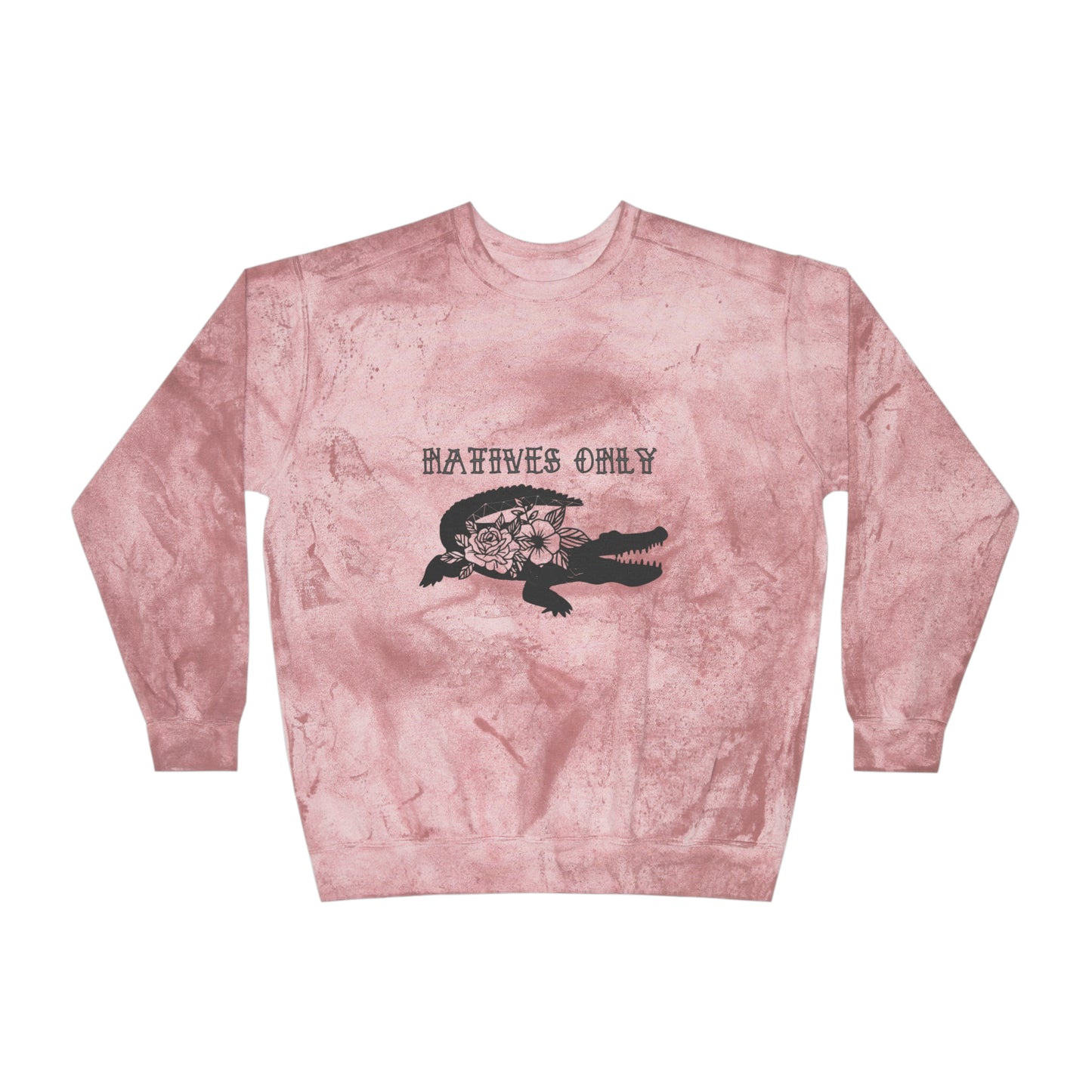 Natives Only Alligator Unisex Color Blast Crewneck Sweatshirt