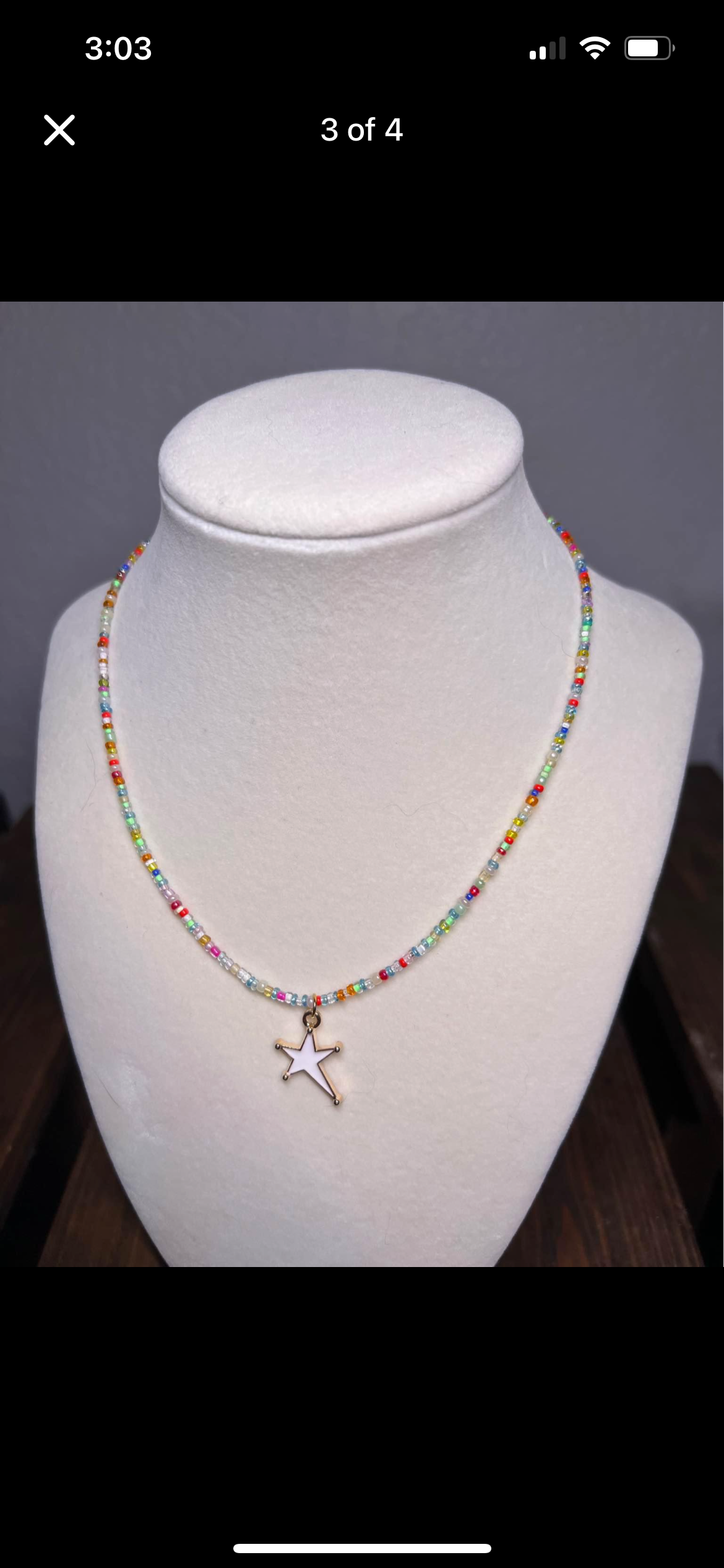 Star pendant beaded necklace