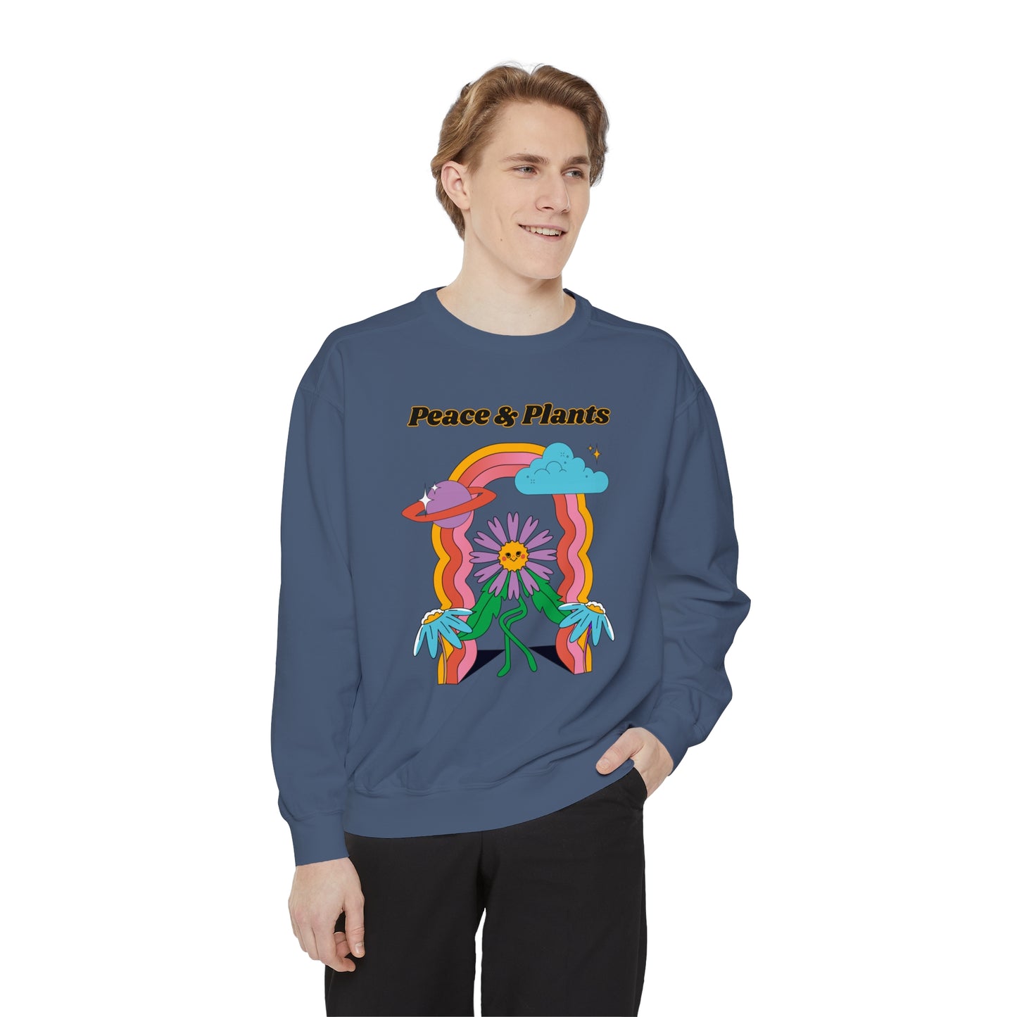 Peace & Plants Garment-Dyed Sweatshirt