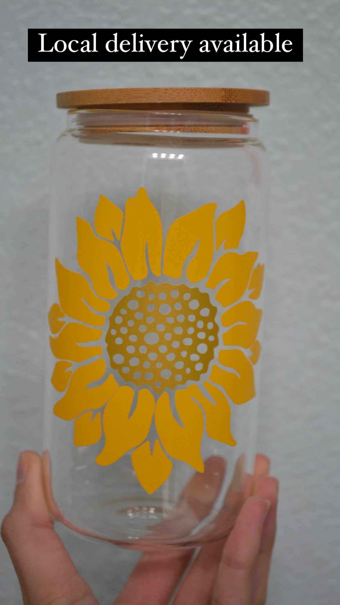 Sunflower glass can