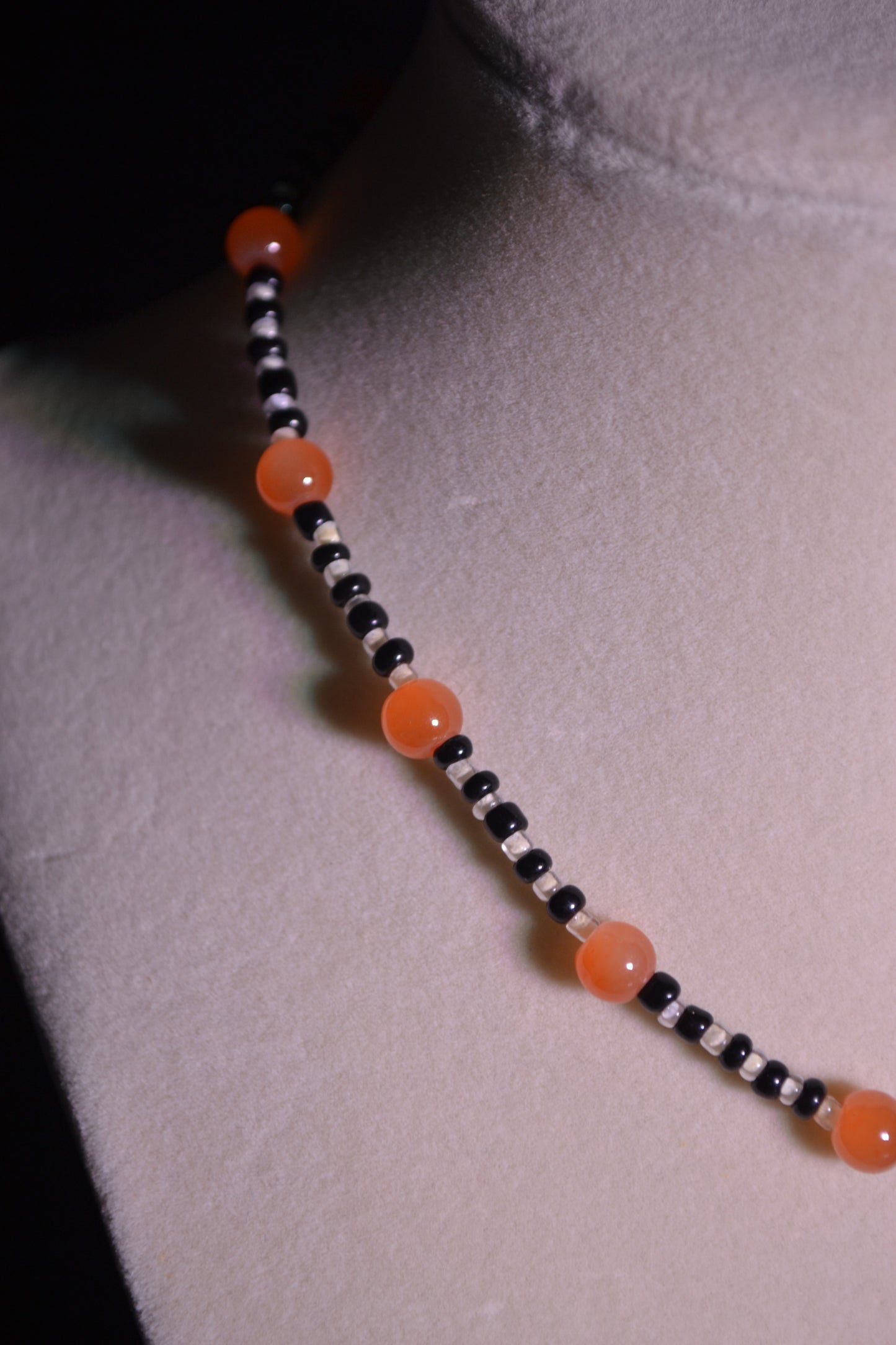 Glass bead butterfly choker