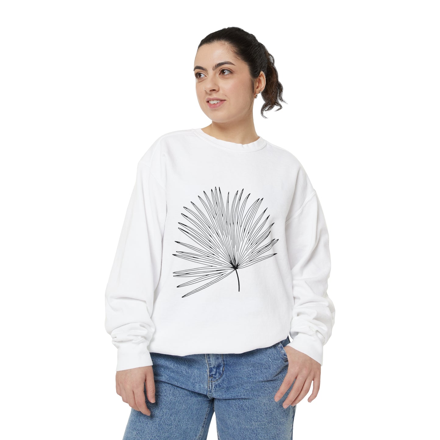 Palm Leaf Unisex Garment-Dyed Crewneck