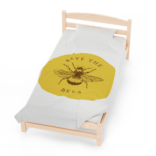 Save The Bees Velveteen Plush Blanket