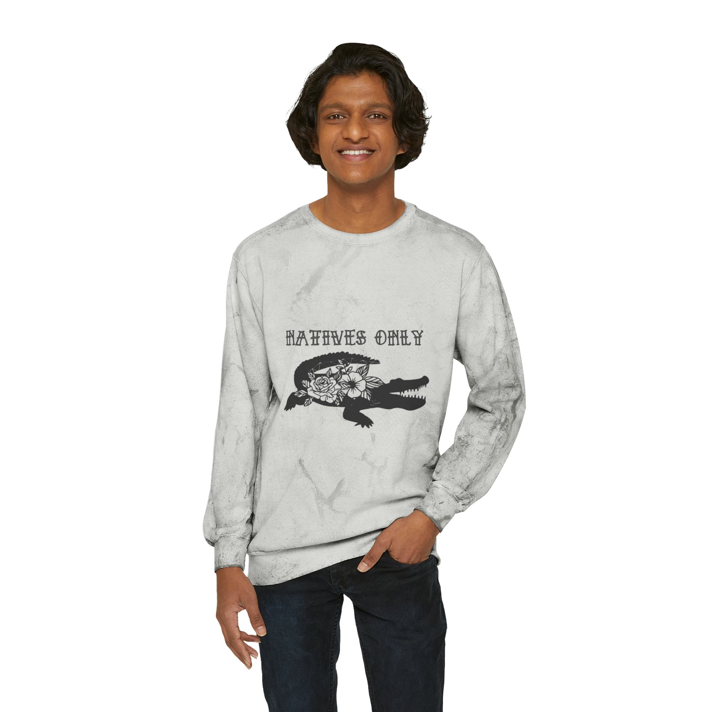 Natives Only Alligator Unisex Color Blast Crewneck Sweatshirt