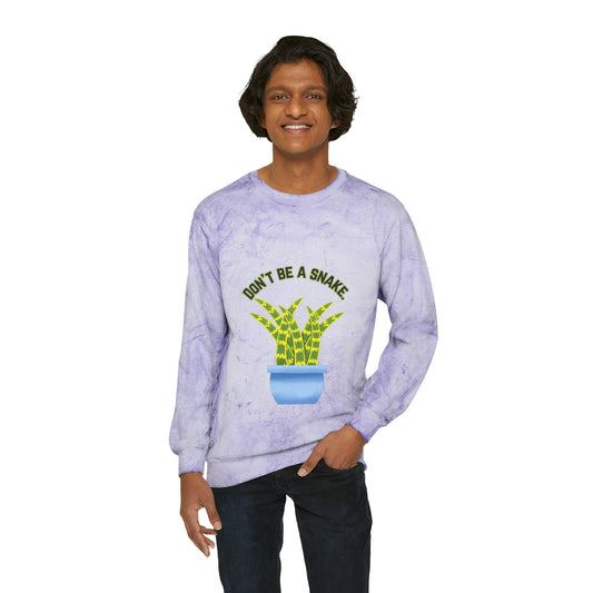 Don't Be A Snake Unisex Color Blast Crewneck