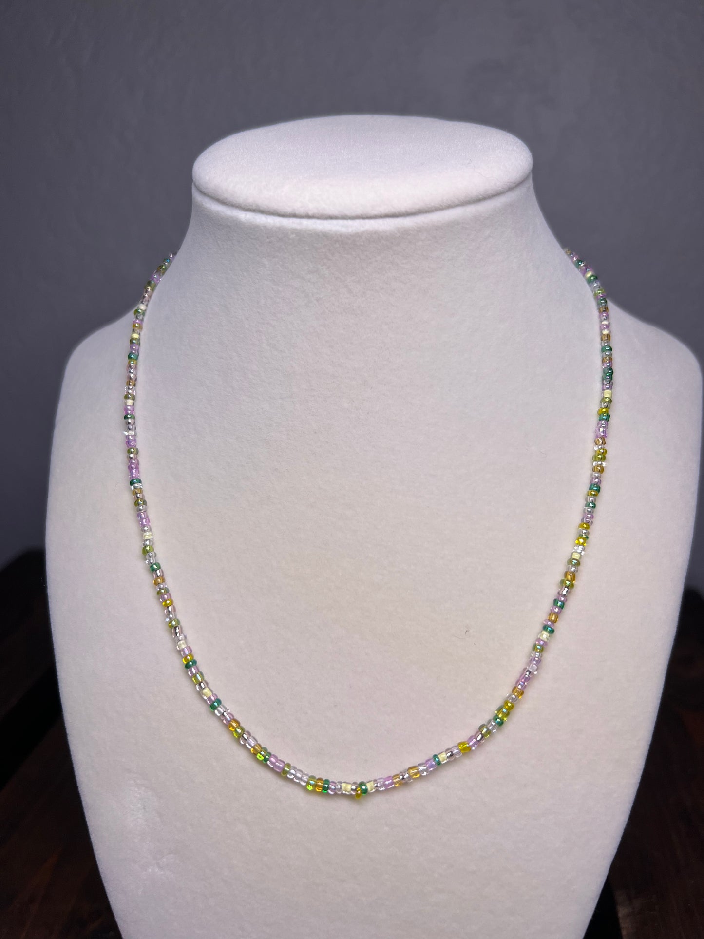 Glass bead necklace. Multi color