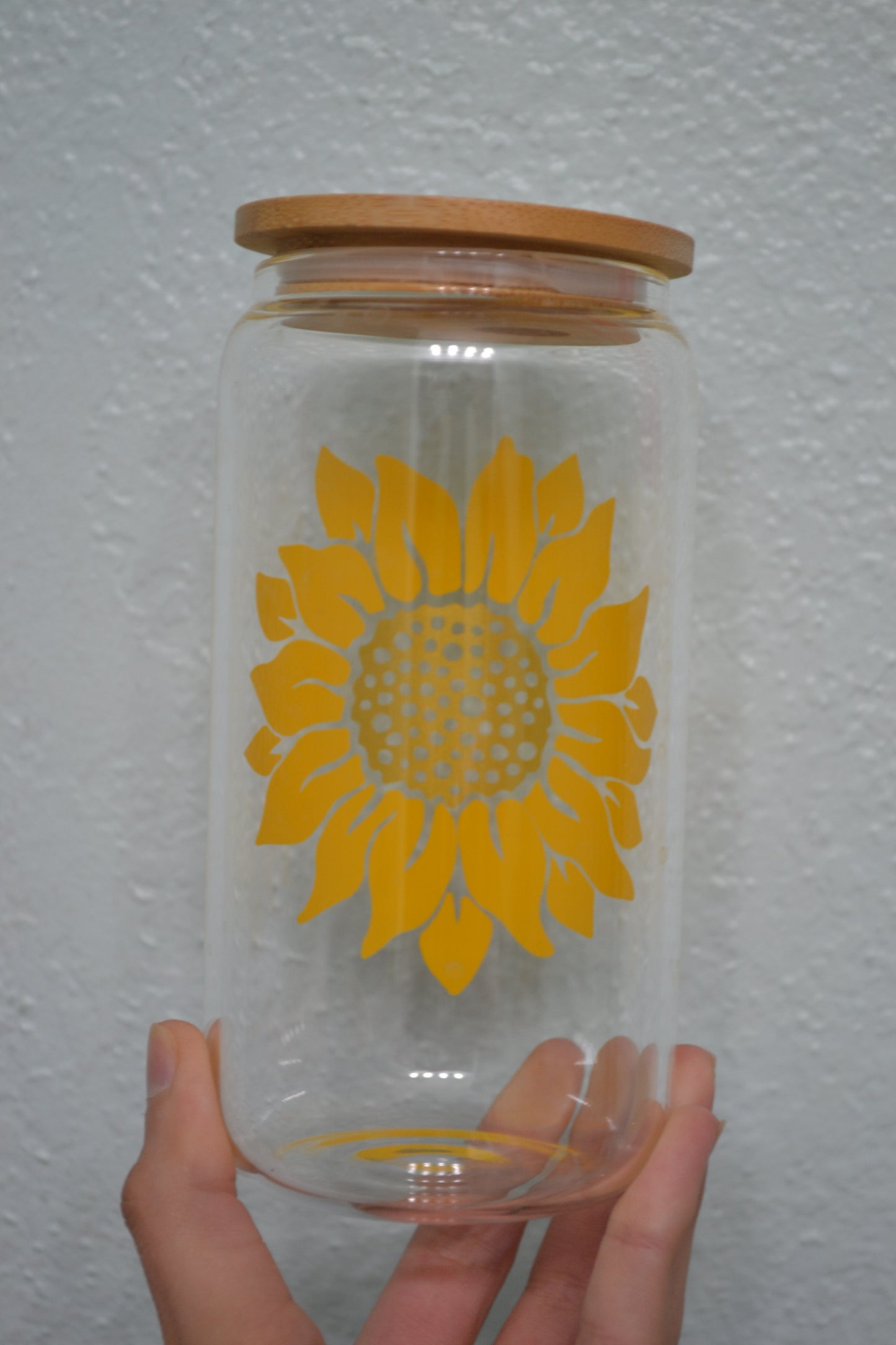 Sunflower glass can