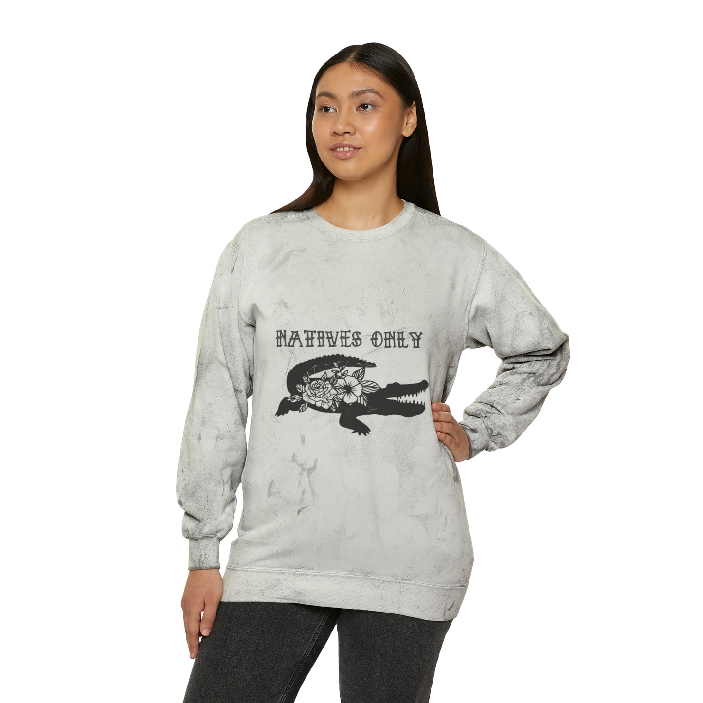 Natives Only Alligator Unisex Color Blast Crewneck Sweatshirt