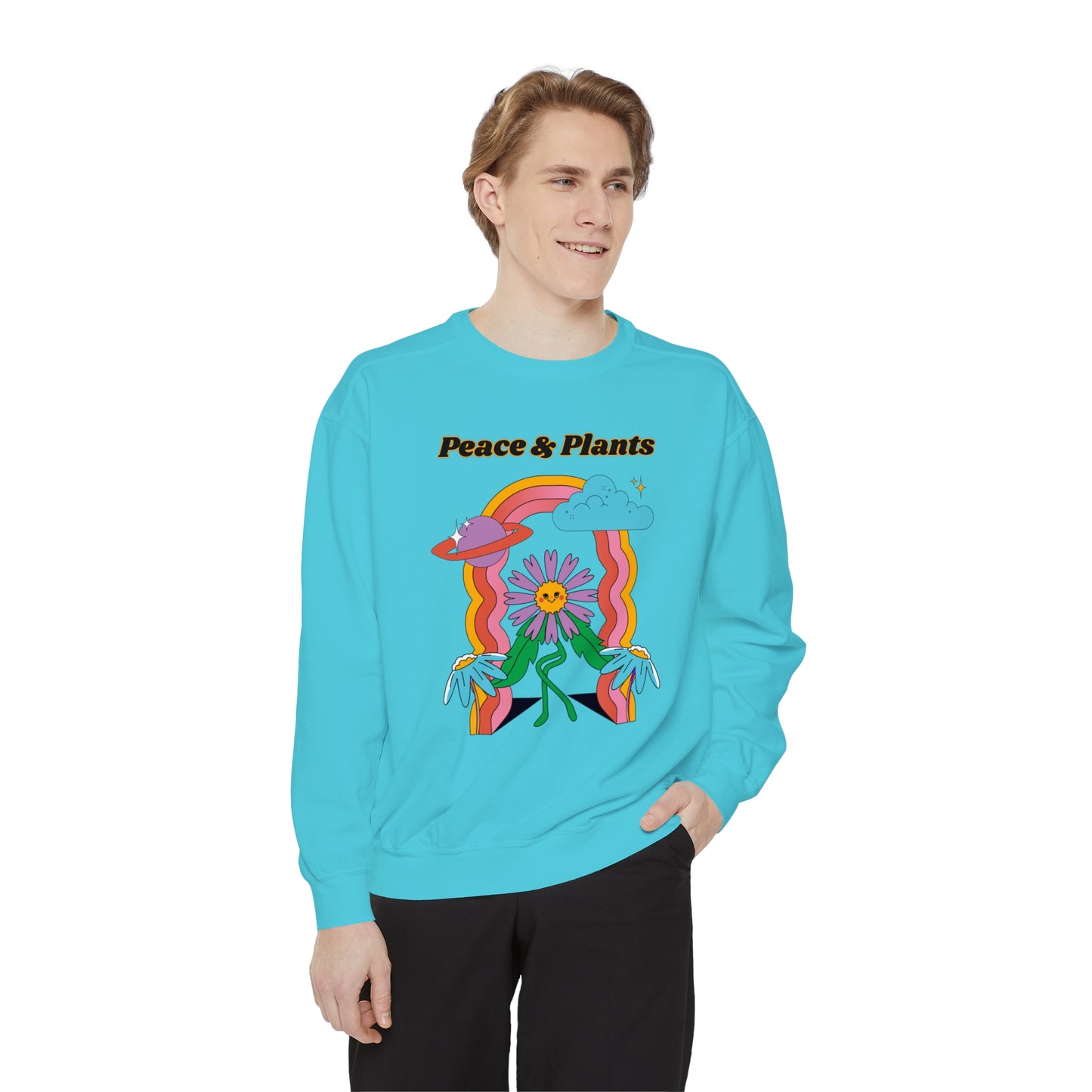 Peace & Plants Garment-Dyed Sweatshirt