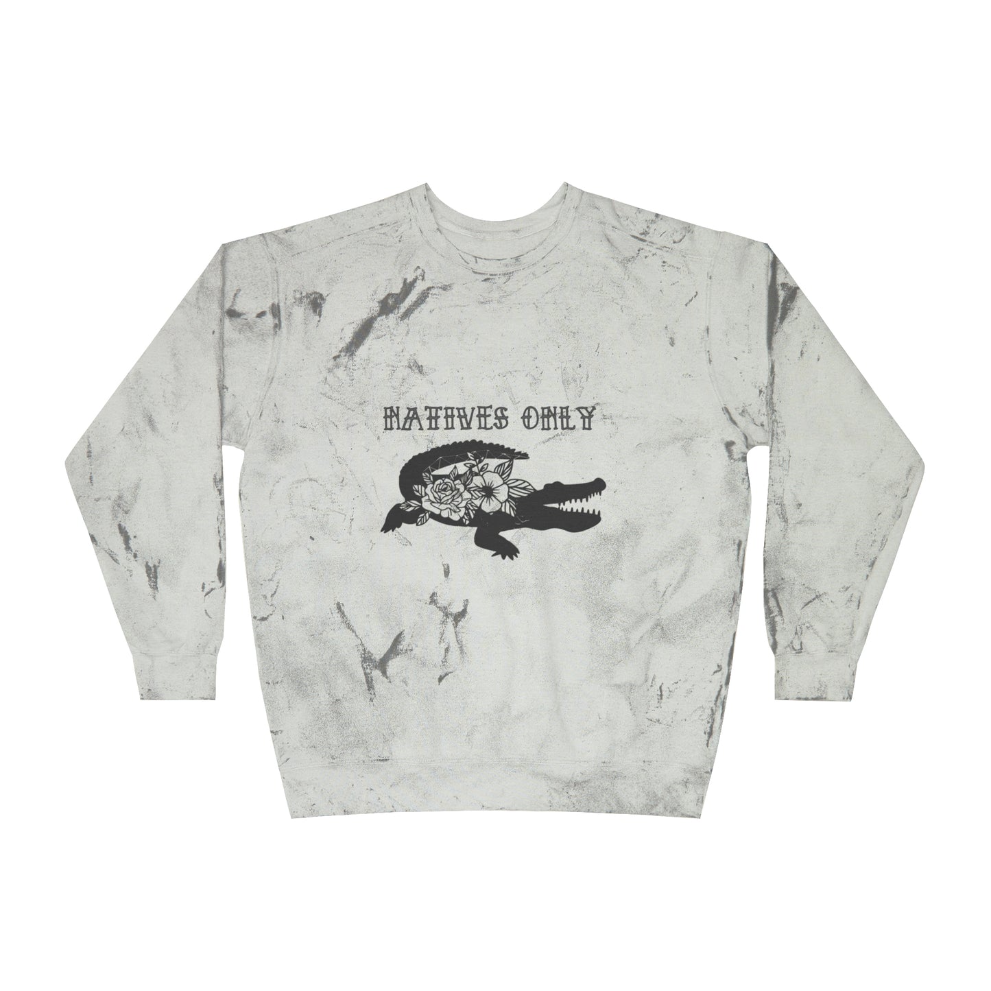 Natives Only Alligator Unisex Color Blast Crewneck Sweatshirt