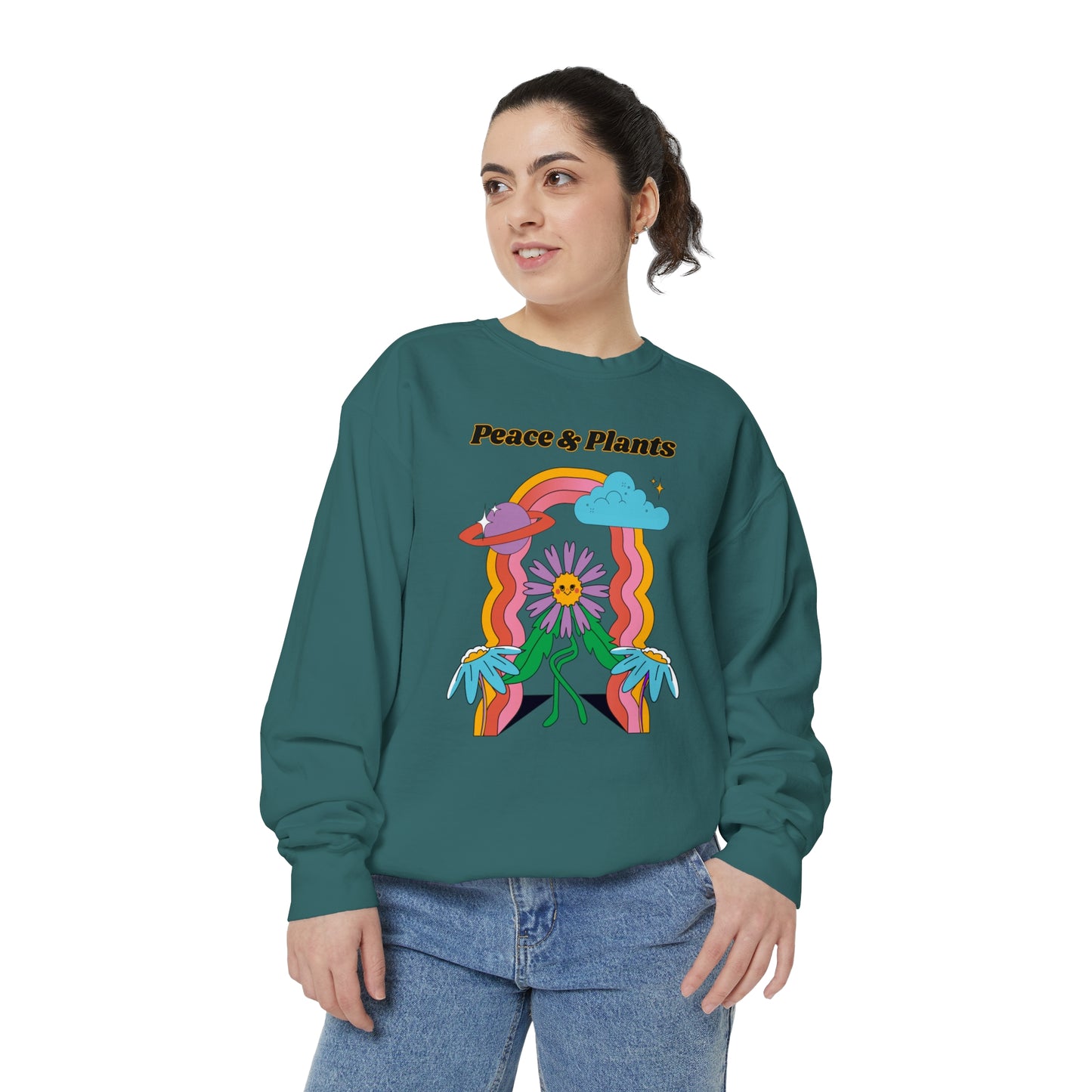 Peace & Plants Garment-Dyed Sweatshirt