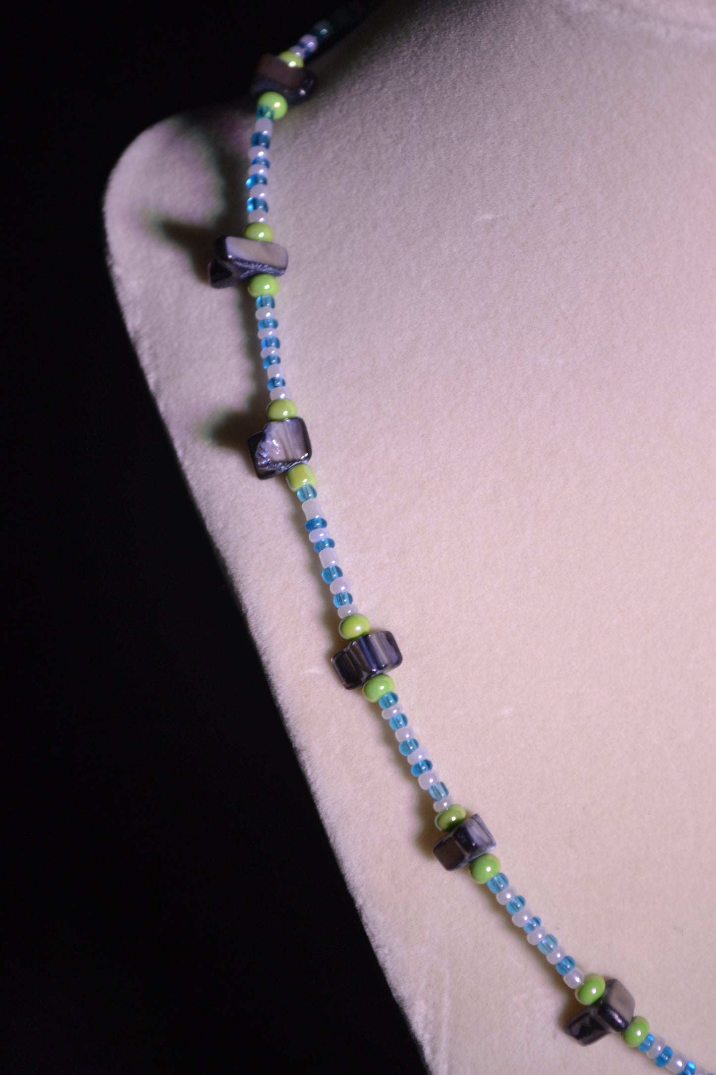 Glass and Abalone style beaded necklace