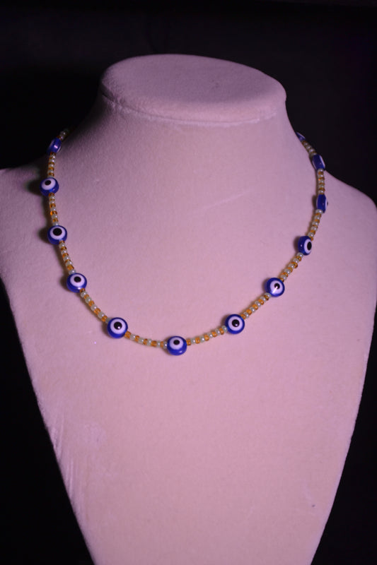 Evil eye necklace & bracelet set