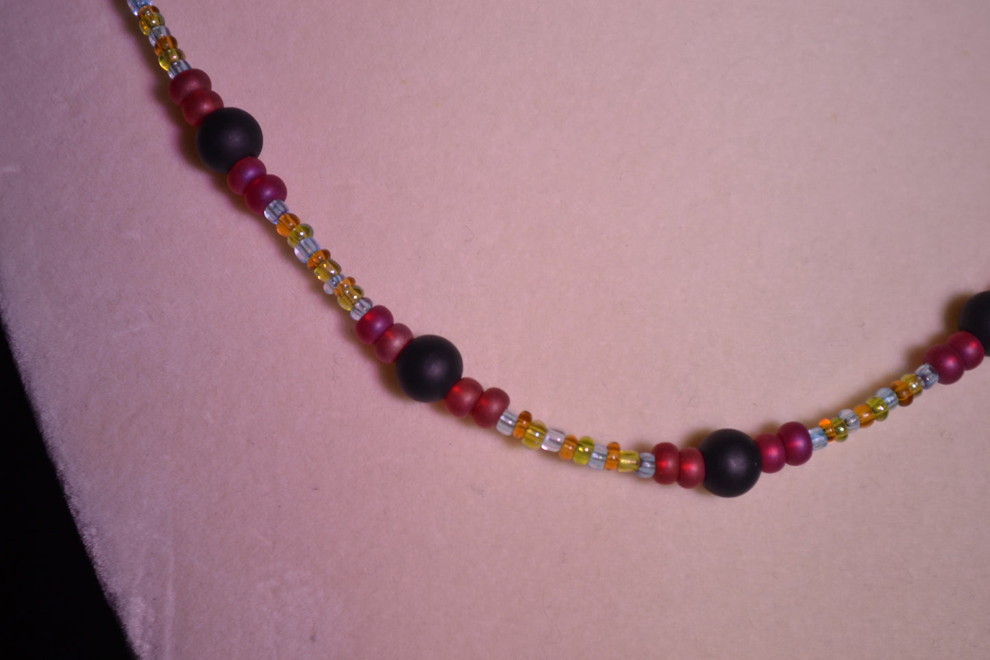 Multicolor glass bead necklace