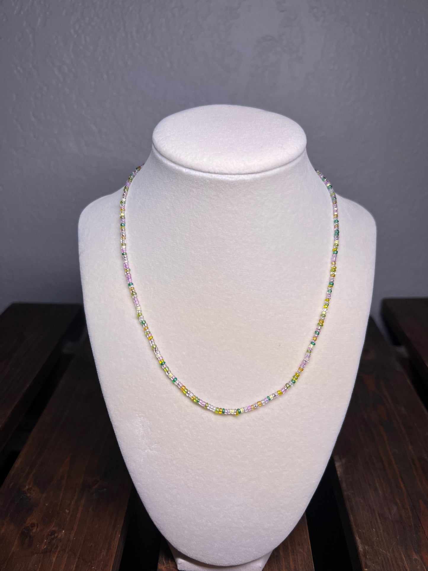 Glass bead necklace. Multi color