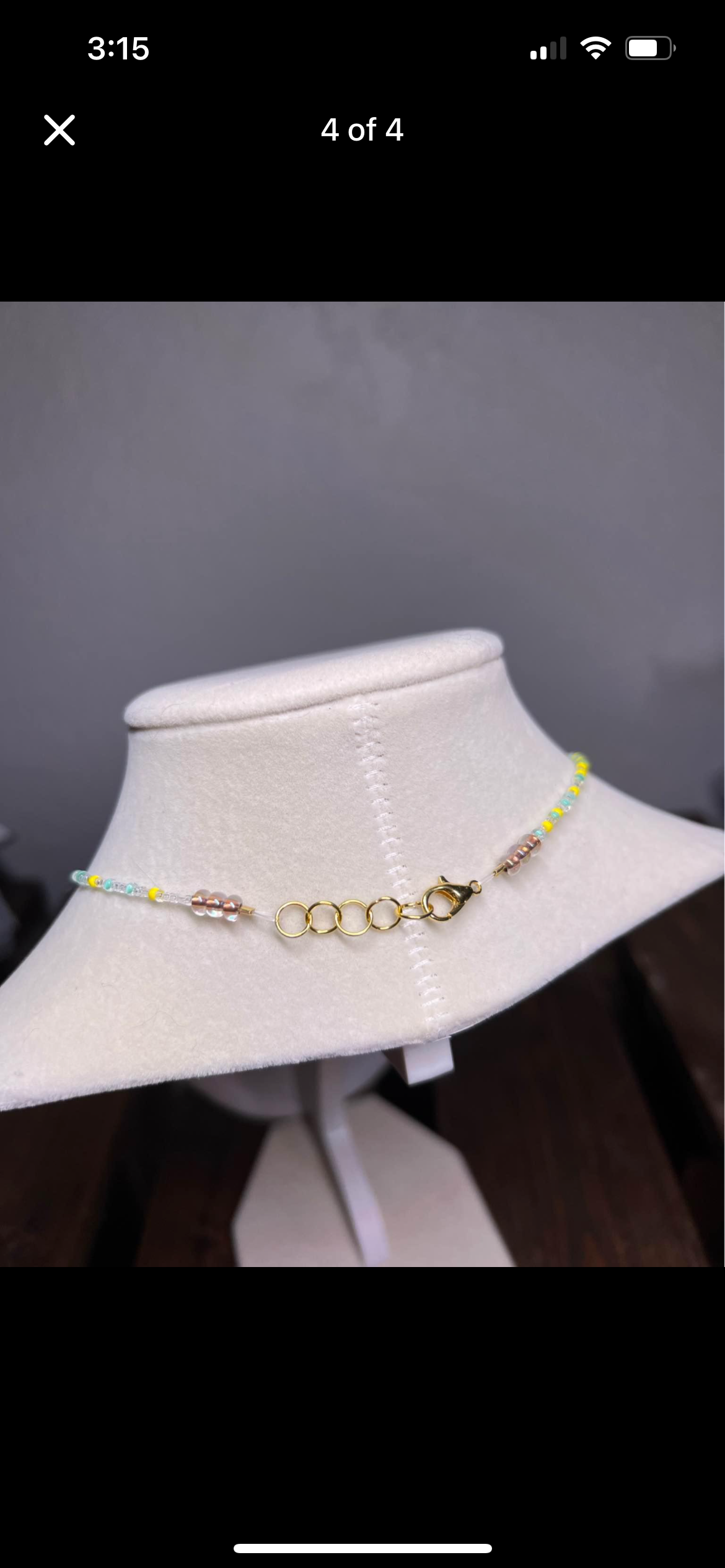 Hamsa pendant beaded choker