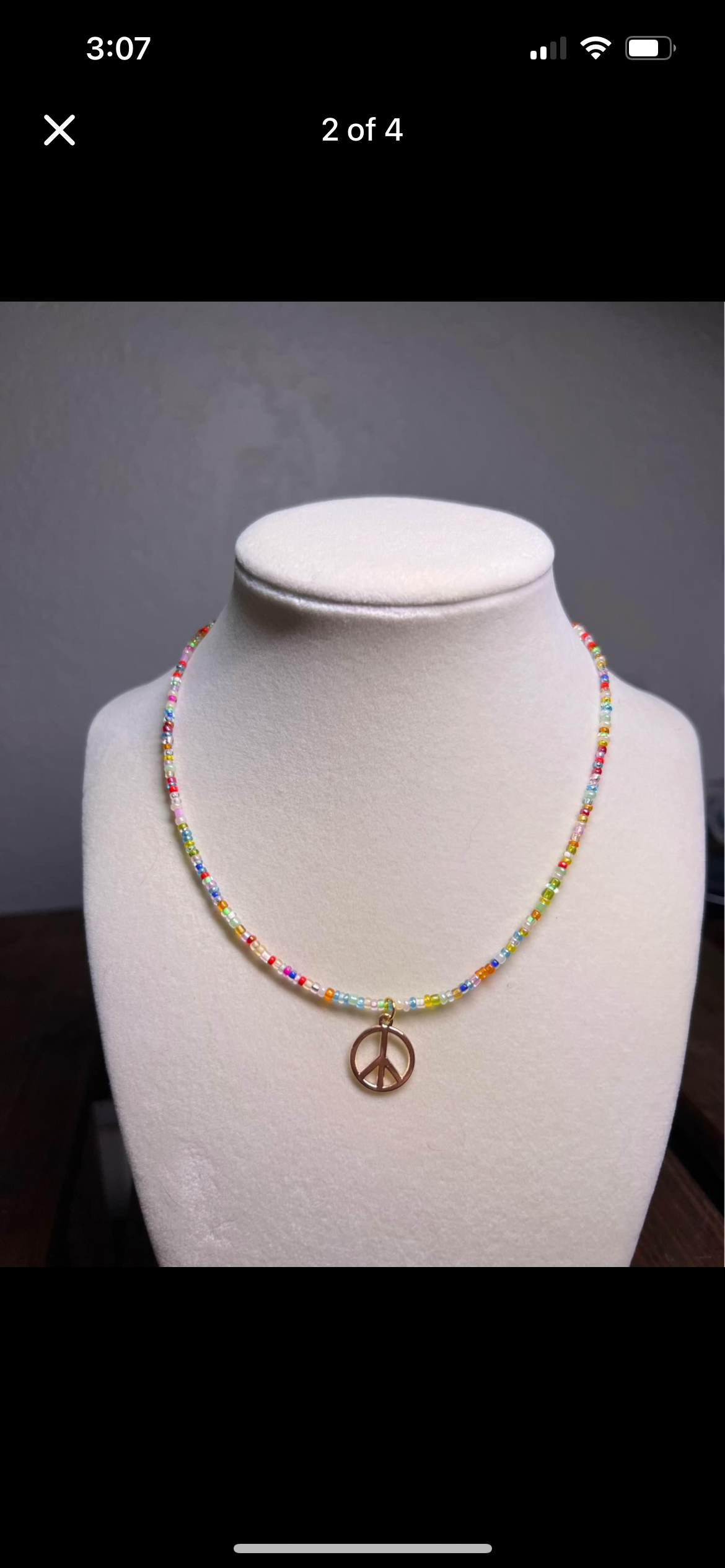 Peace sign pendant choker