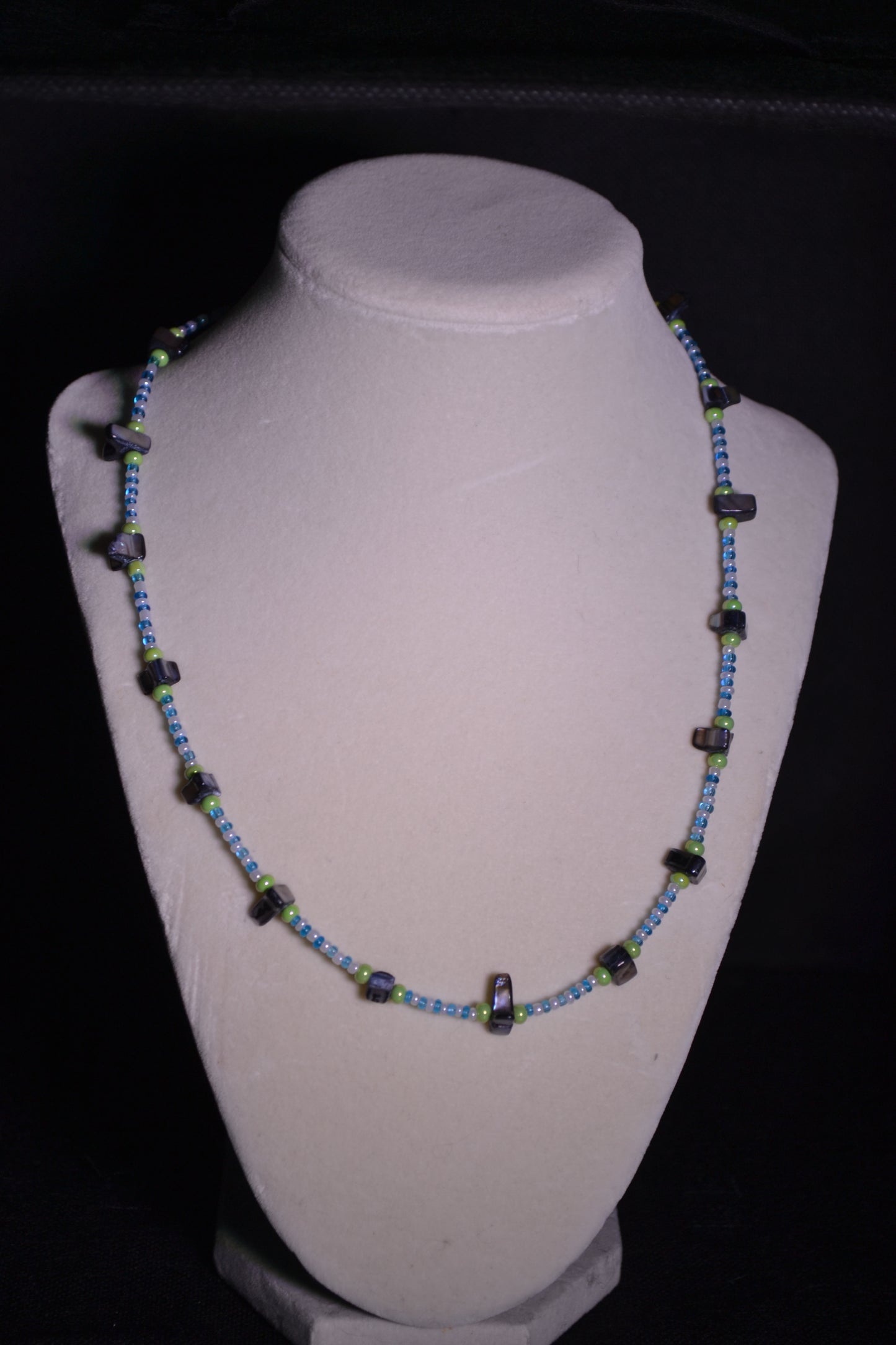 Glass and Abalone style beaded necklace