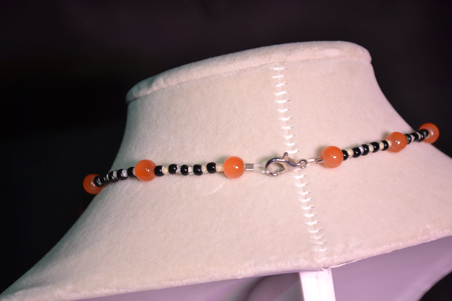 Glass bead butterfly choker