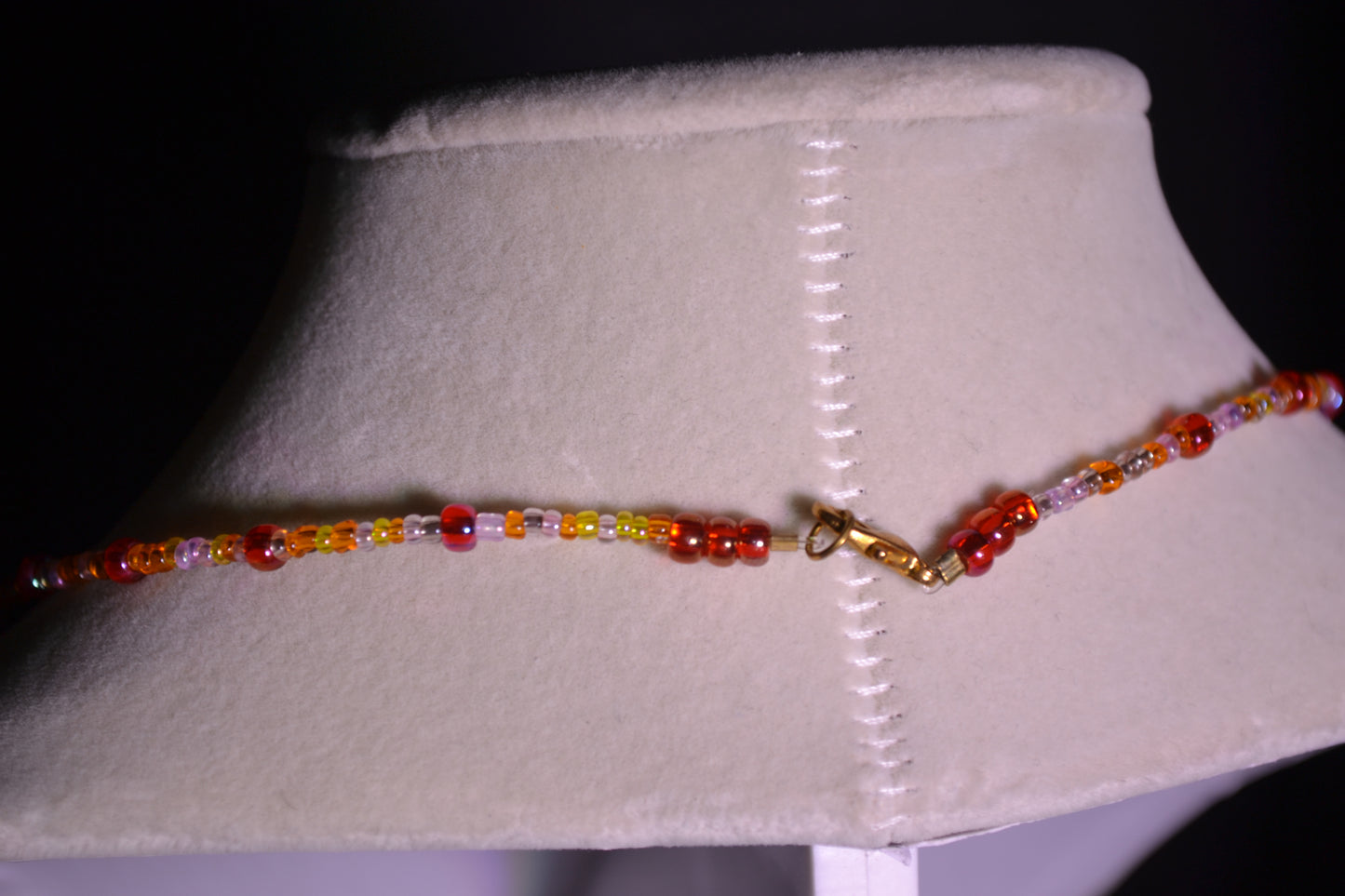 Sunset themed glass bead necklace