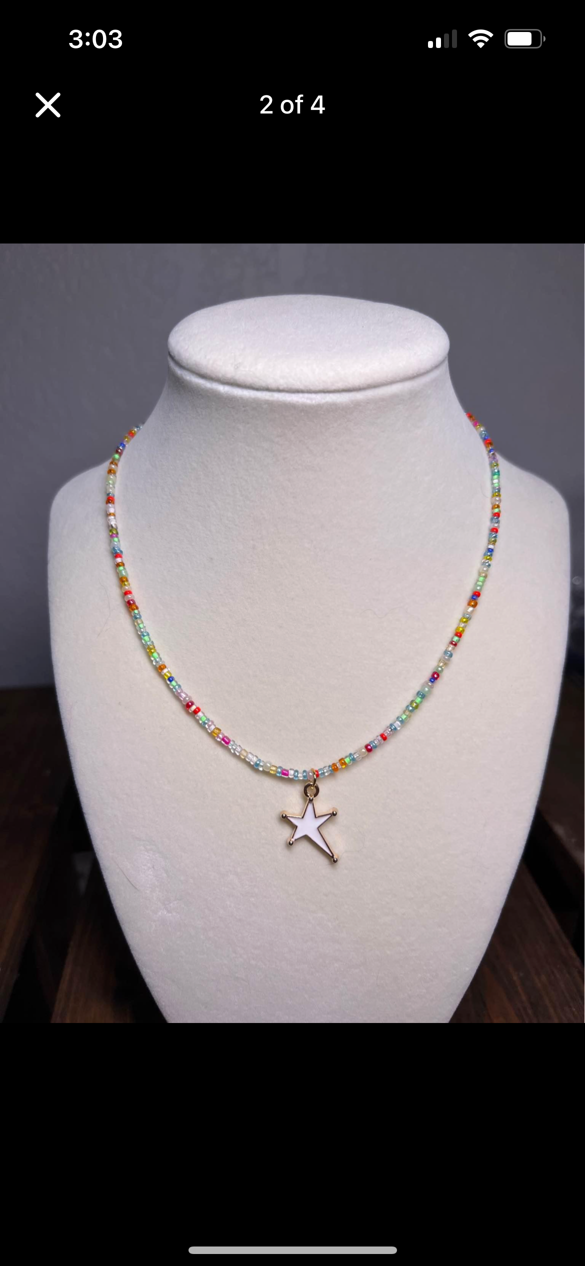 Star pendant beaded necklace