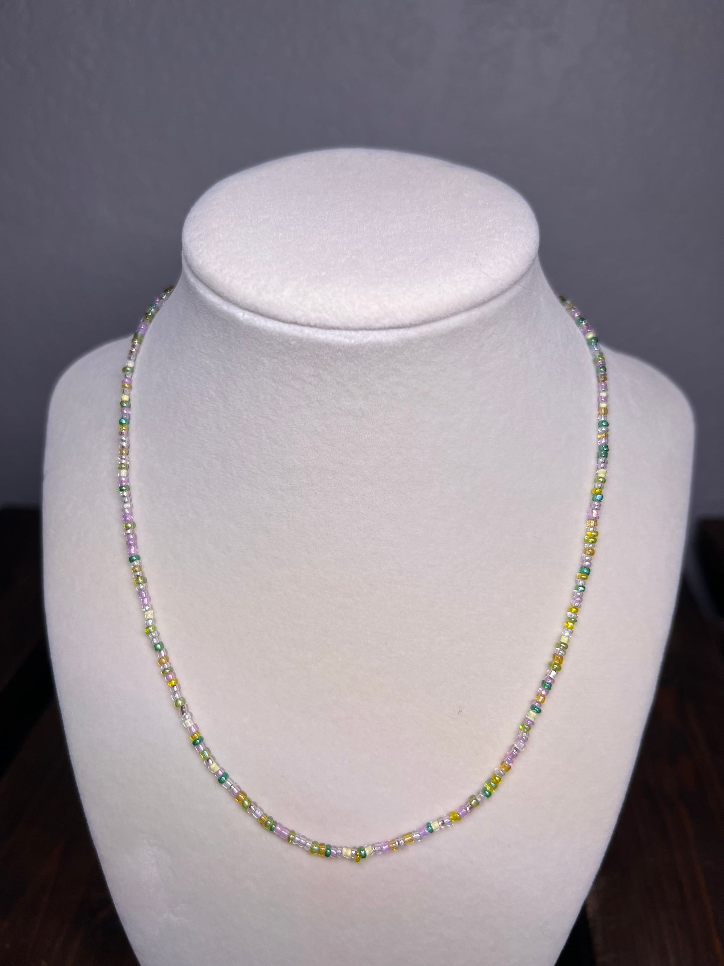 Glass bead necklace. Multi color