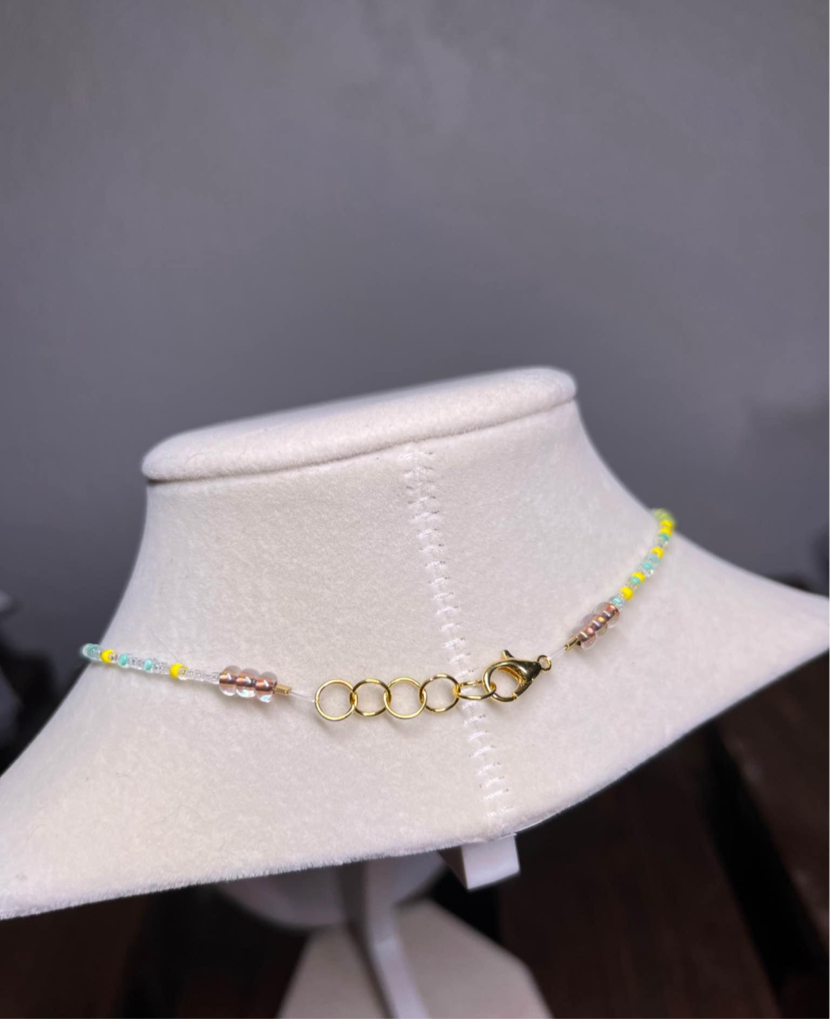 Hamsa pendant beaded choker