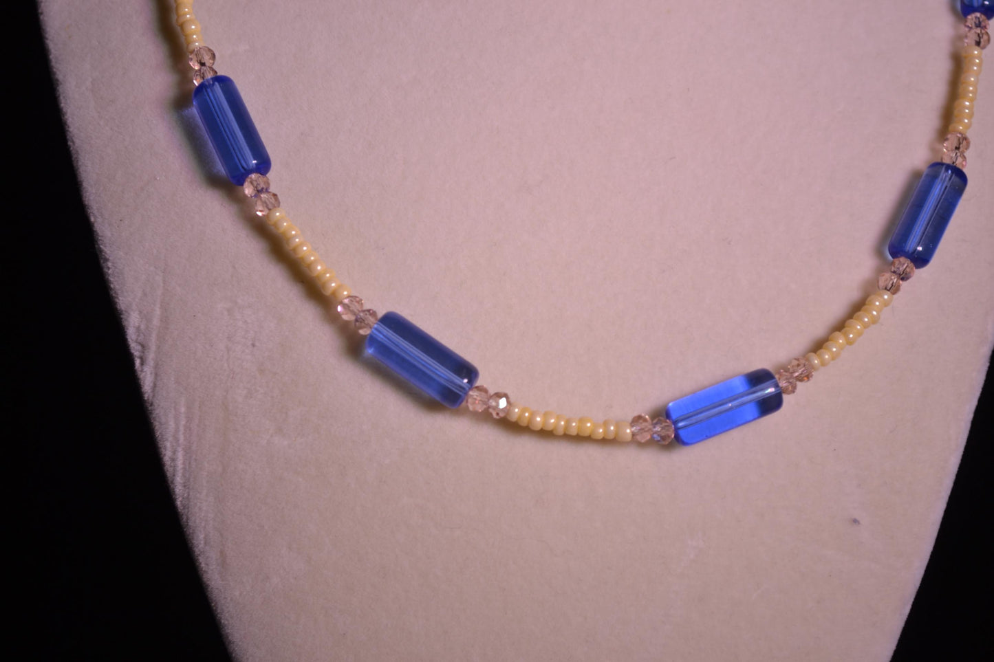 Blue and Yellow Beaded Necklace